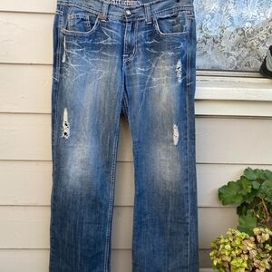 Affliction Distressed Blue Jeans for Men